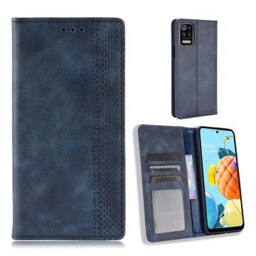 Bofink Vintage LG K62 / LG K52 / LG Q52 leren beschermhoesje - Blauw