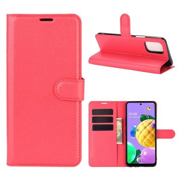 Classic LG K62 / LG K52 / LG Q52 leren flip Hoesje - Rood