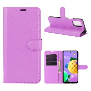 Classic LG K62 / LG K52 / LG Q52 leren flip Hoesje - Purper