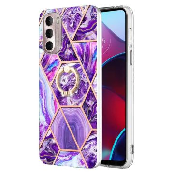 Marble design Motorola Moto G Stylus (2022) Hoesje - Donkerpaars