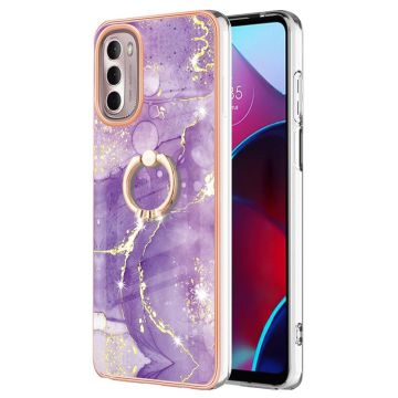 Marble design Motorola Moto G Stylus (2022) Hoesje - Paarse Marmeren Nevel