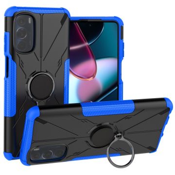 Kickstandaard hoes met magnetisch vel voor Motorola Moto G Stylus (2022) - Blauw