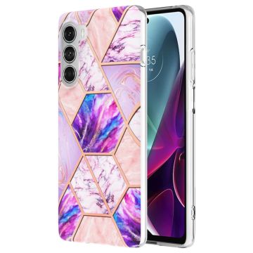 Marble design Motorola Moto G200 5G / Motorola Edge S30 Hoesje - Lichtpaars