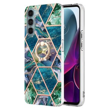 Marble design Motorola Moto G200 5G / Motorola Edge S30 Hoesje - Blauw / Groen