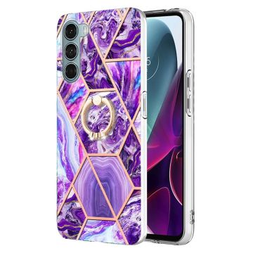 Marble design Motorola Moto G200 5G / Motorola Edge S30 Hoesje - Donkerpaars