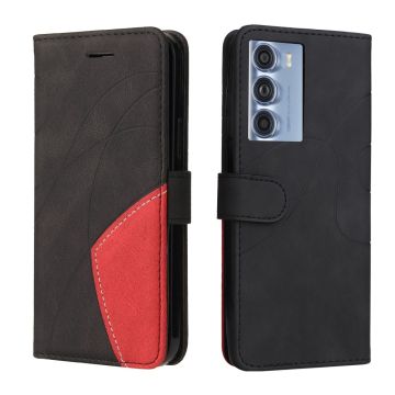 Gestructureerde leren case met strap voor Motorola Moto G200 5G / Motorola Edge S30 - Zwart