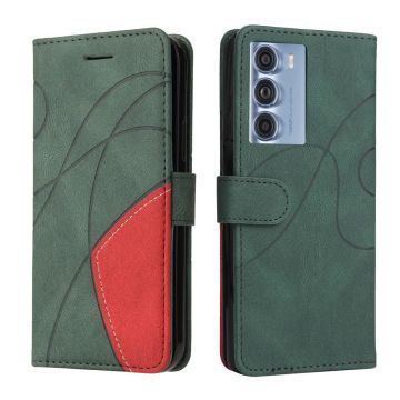 Gestructureerde leren case met strap voor Motorola Moto G200 5G / Motorola Edge S30 - Groen