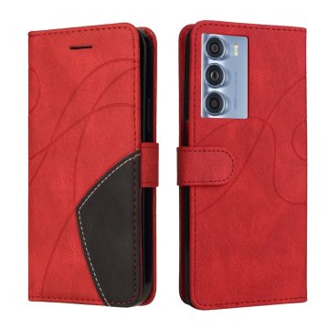 Gestructureerde leren case met strap voor Motorola Moto G200 5G / Motorola Edge S30 - Rood