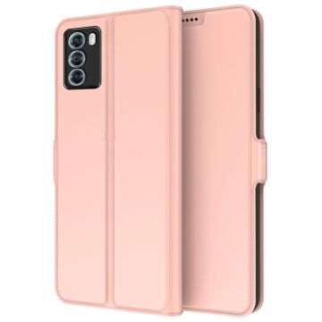 Zachte en dunne premium PU leren case voor Motorola Edge S30 - Rose Goud