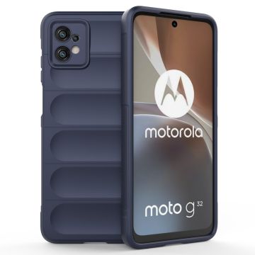 Zachte gripvormige cover voor Motorola Moto G32 - Donkerblauw