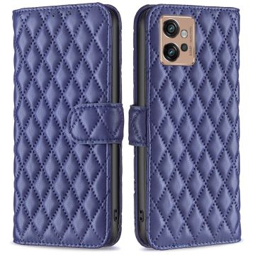 Ruitpatroon matte flip case voor Motorola Moto G32 - Blauw