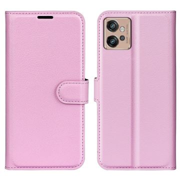 Classic Motorola Moto G32 leren flip Hoesje - Roze