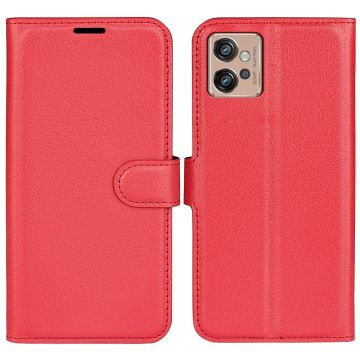 Classic Motorola Moto G32 leren flip Hoesje - Rood