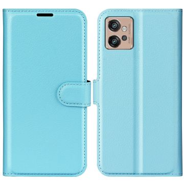 Classic Motorola Moto G32 leren flip Hoesje - Blauw