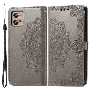 Mandala Motorola Moto G32 Flip Hoesje - Grijs