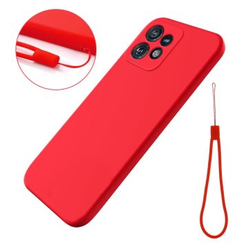 Matte vloeibare siliconen hoes voor Motorola Edge 40 Pro / Motorola Moto X40 - Rood