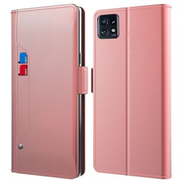 Telefoonhoes met make-upspiegel en strak design voor Motorola Edge 40 Pro / Motorola Moto X40 - Rose Goud