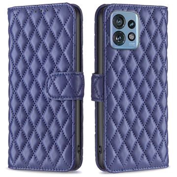 Ruitpatroon matte flip case voor Motorola Edge 40 Pro / Motorola Moto X40 - Blauw