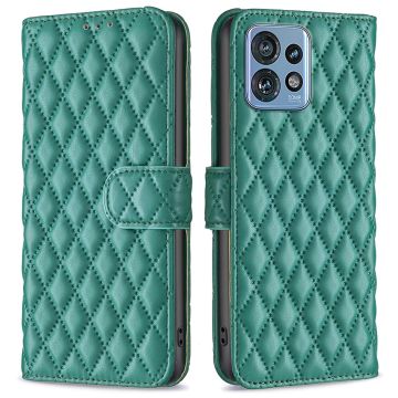 Ruitpatroon matte flip case voor Motorola Edge 40 Pro / Motorola Moto X40 - Groen