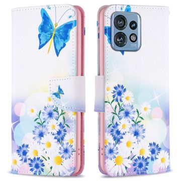 Wonderland Motorola Edge 40 Pro / Motorola Moto X40 flip Hoesje - Vlinder En Bloemen