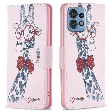 Wonderland Motorola Edge 40 Pro / Motorola Moto X40 flip Hoesje - Giraffe