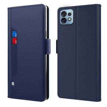 Telefoonhoes met make-upspiegel en strak design voor Motorola Edge 40 Pro / Motorola Moto X40 - Blauw