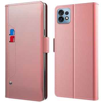 Telefoonhoes met make-upspiegel en strak design voor Motorola Edge 40 Pro / Motorola Moto X40 - Rose Goud