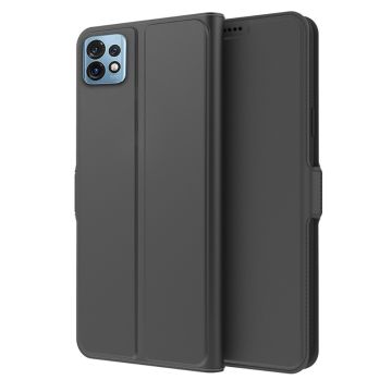 Zachte en dunne premium PU leren case voor Motorola Edge 40 Pro / Motorola Moto X40 - Zwart