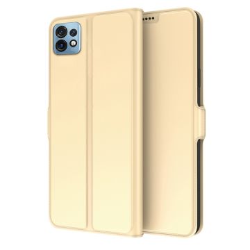 Zachte en dunne premium PU leren case voor Motorola Edge 40 Pro / Motorola Moto X40 - Goud