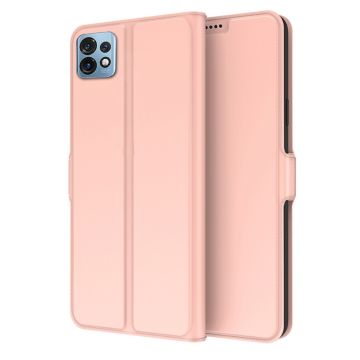 Zachte en dunne premium PU leren case voor Motorola Edge 40 Pro / Motorola Moto X40 - Rose Goud