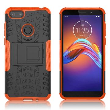 Offroad Motorola Moto E6 Play Hoesje - Zwart / Oranje