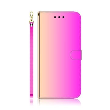 Mirror Motorola Moto E6 Play flip Hoesje - Roze