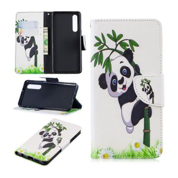 Huawei P30 patroon leren flip hoes - Schattige Panda