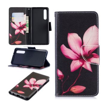 Huawei P30 patroon leren flip hoes - Bloem