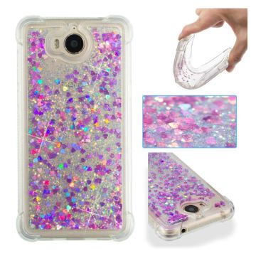 Glitter Huawei Y6 2017 Hoesje - Rose