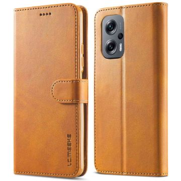 LC.IMEEKE Xiaomi Redmi Note 11E / Xiaomi Poco M5 / Xiaomi Poco M4 5G / Xiaomi Redmi 10 Prime Plus 5G / Xiaomi Redmi 11 Prime 5G flip Hoesje - Lichtbruin