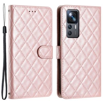 Functionele ruitportemonnee case voor Xiaomi 12T / Xiaomi 12T Pro / Xiaomi Redmi K50 Ultra - Roze
