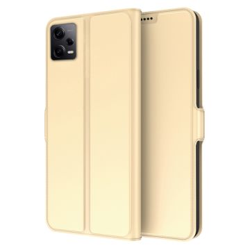 Zachte en dunne premium PU leren case voor Xiaomi Poco X5 Pro / Xiaomi Redmi Note 12 Pro / Xiaomi Redmi Note 12 Pro Speed - Goud