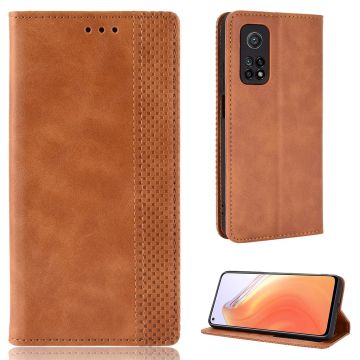 Bofink Vintage Xiaomi Redmi K30S / Xiaomi Mi 10T 5G / Xiaomi Mi 10T Pro 5G leren beschermhoesje - Bruin