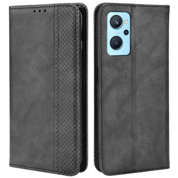 Bofink Vintage Oppo A76 / Oppo A36 leren beschermhoesje - Zwart