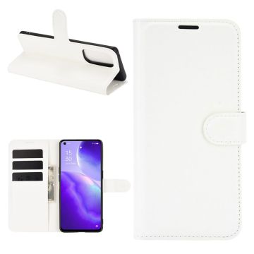 Classic Oppo Reno5 5G leren flip Hoesje - Wit