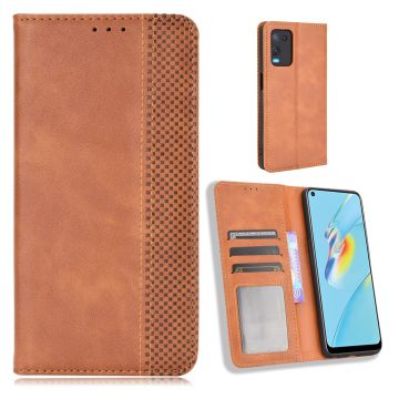 Bofink Vintage Oppo A54 leren beschermhoesje - Bruin
