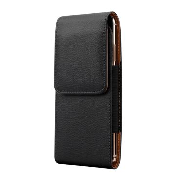 Universele lederen etui met lycheestructuur - Maat: Xl