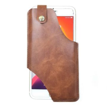 Universele leren heuptas voor je telefoon - Lichtbruin Maat: L