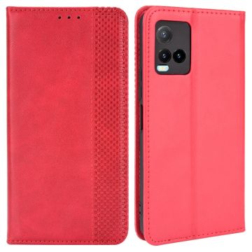 Bofink Vintage Vivo Y21s / Oppo K9 Pro / Realme C21Y leren beschermhoesje - Rood