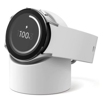 Siliconen oplader en standaardaard voor smartwatch - Wit