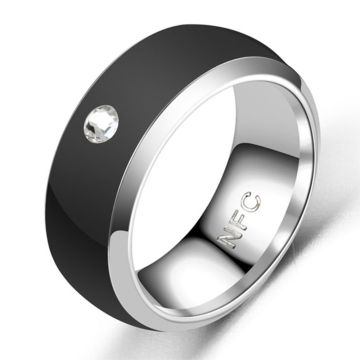 Slimme bewerkbare roestvrijstalen multifunctionele NFC ring - Zwart / 7#