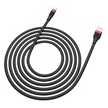 HOCO U72 Bos Siliconen oplaadkabel voor Micro - Zwart