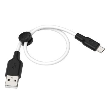 HOCO X21 Plus Siliconen oplaadkabel voor Micro (L=0,25M) - Zwart & Wit