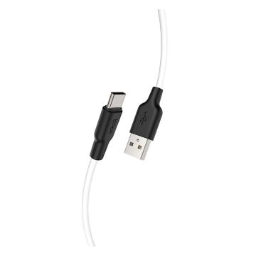 HOCO X21 Plus Siliconen oplaadkabel voor Type-C (L=2M) - Zwart & Wit